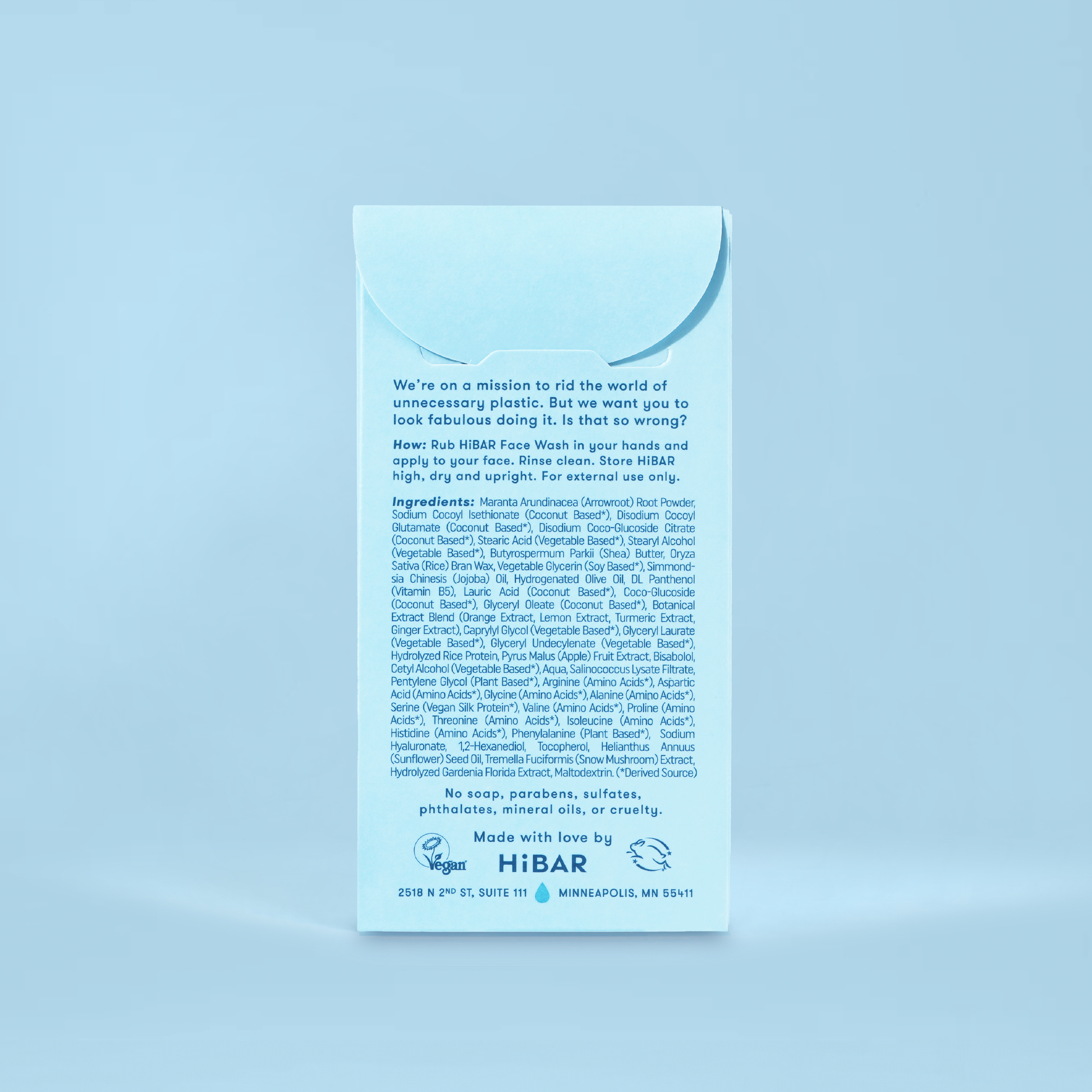 Back of Hydrate Moisturizing Face Wash for all skin types