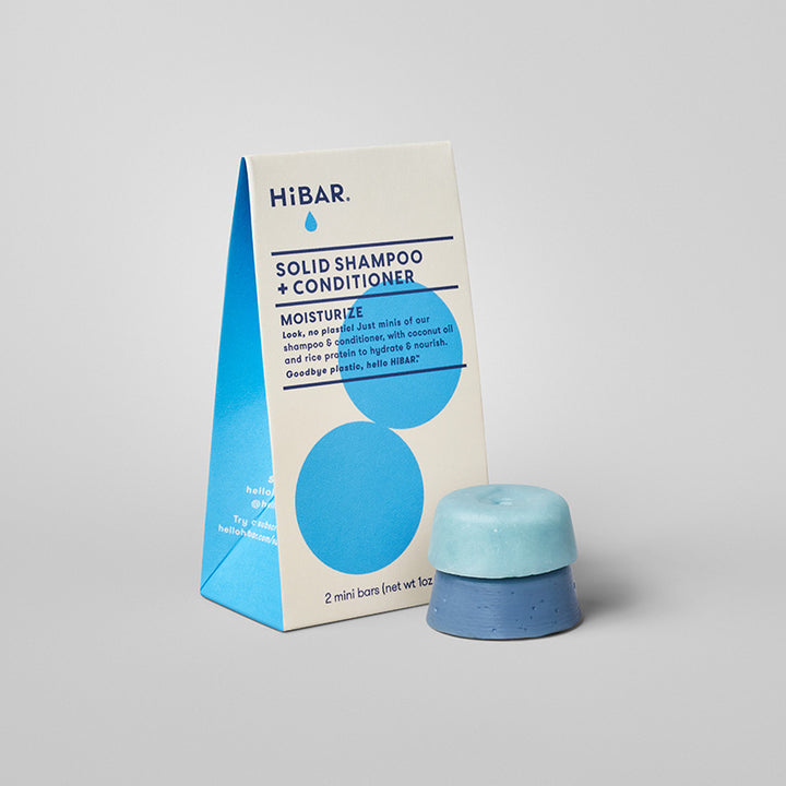HiBAR Moisturize Shampoo & Conditioner Sampler Set for Dry Hair